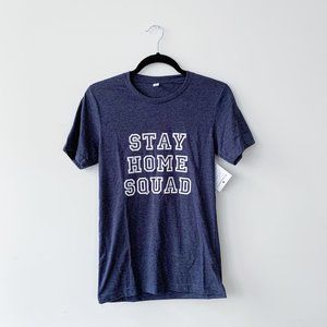 Heather Blue “Stay Home Squad” Graphic Tee- NWT